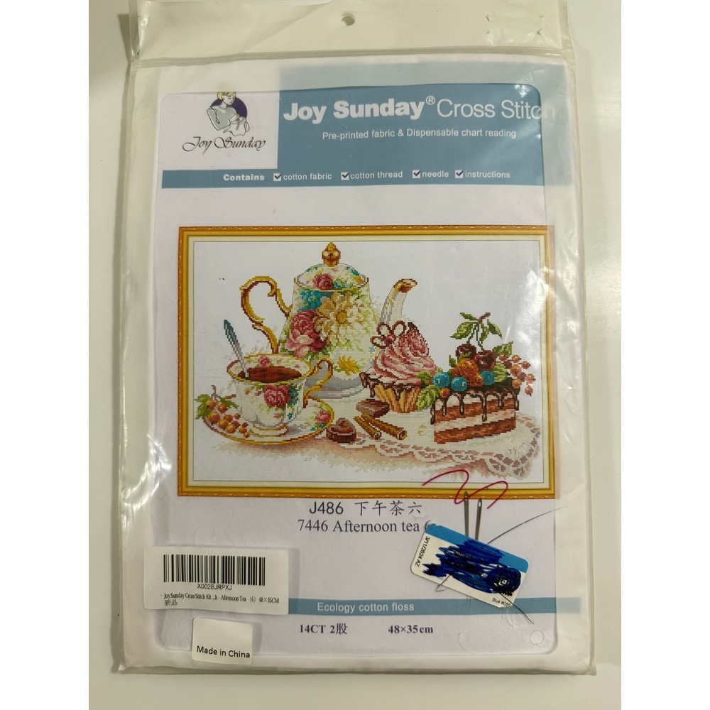 Joy Sunday Cross Stitch Kit Unisex 48x35cm Multicolor Afternoon Tea J486 14CT